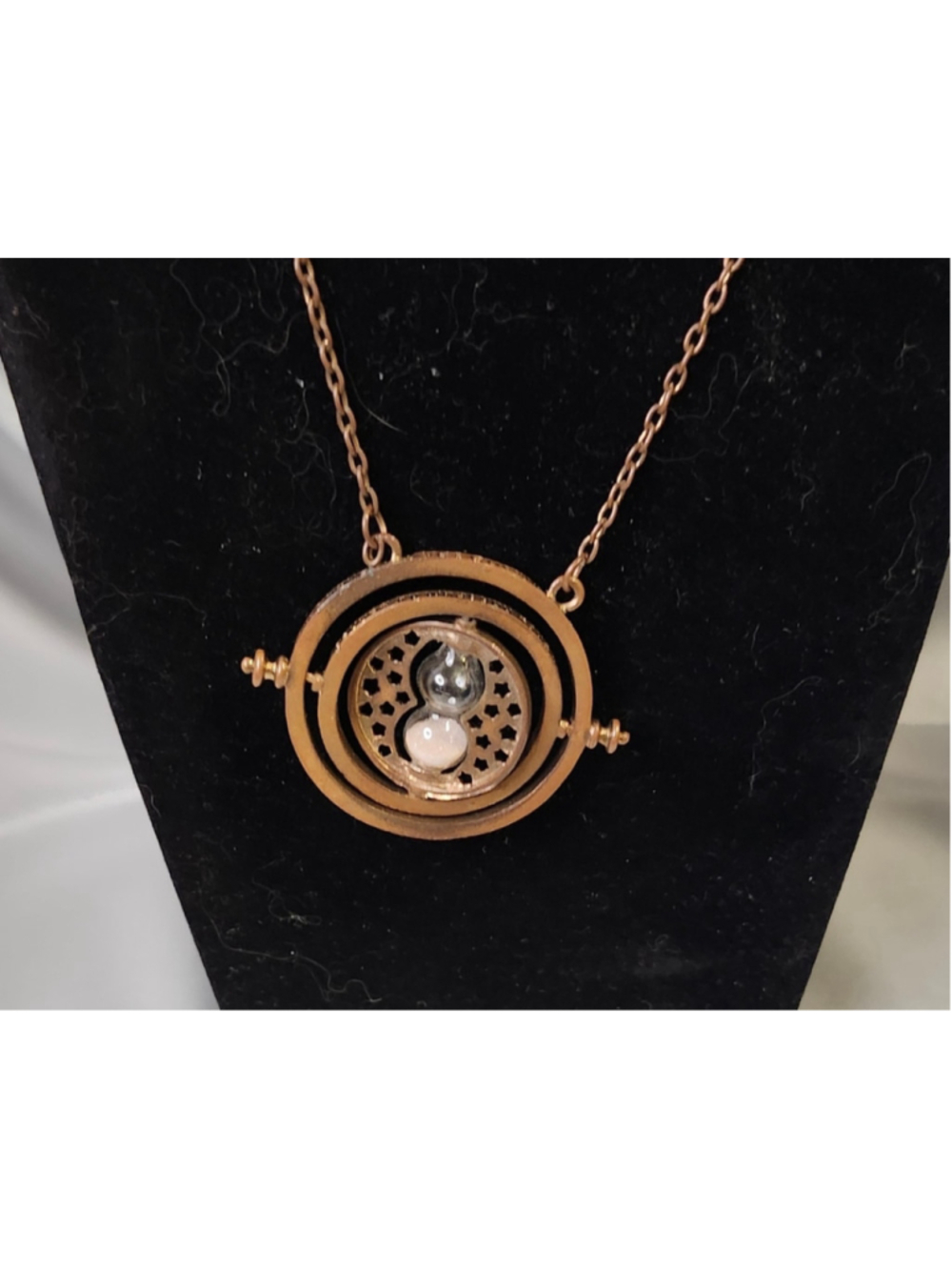 ⚙️ Brass Spinning Time-Turner Hourglass Necklace ⏳